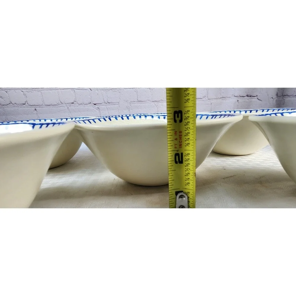 Member's Mark Cobalt Blue & White Palm Trees Deep Bowls Set Of 6 Melamine